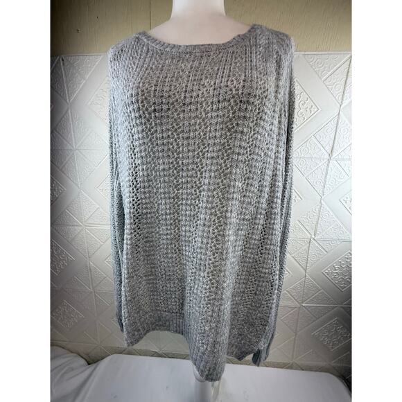Aeropostale XL Sweater women long sleeves gray small flaw 100% acrylic - Picture 1 of 11